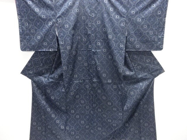 JAPANESE KIMONO / NISHIJIN DENSHO TSUMUGI / ENSEMBLE / UNUSED / WOVEN FLOWER RHOMBUS